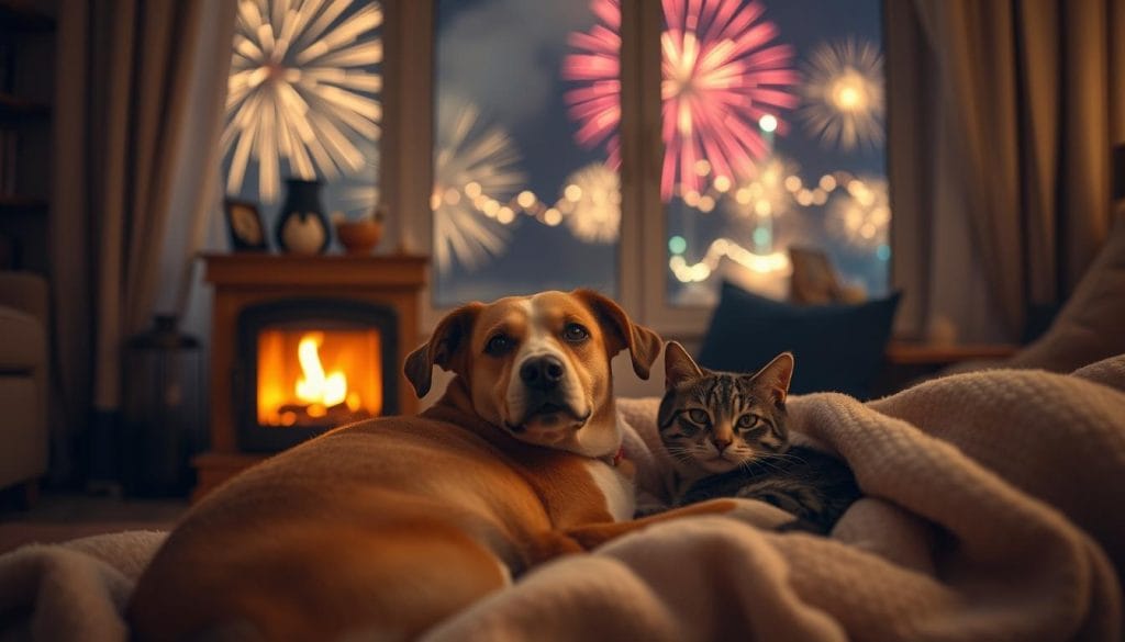calming pets during fireworks